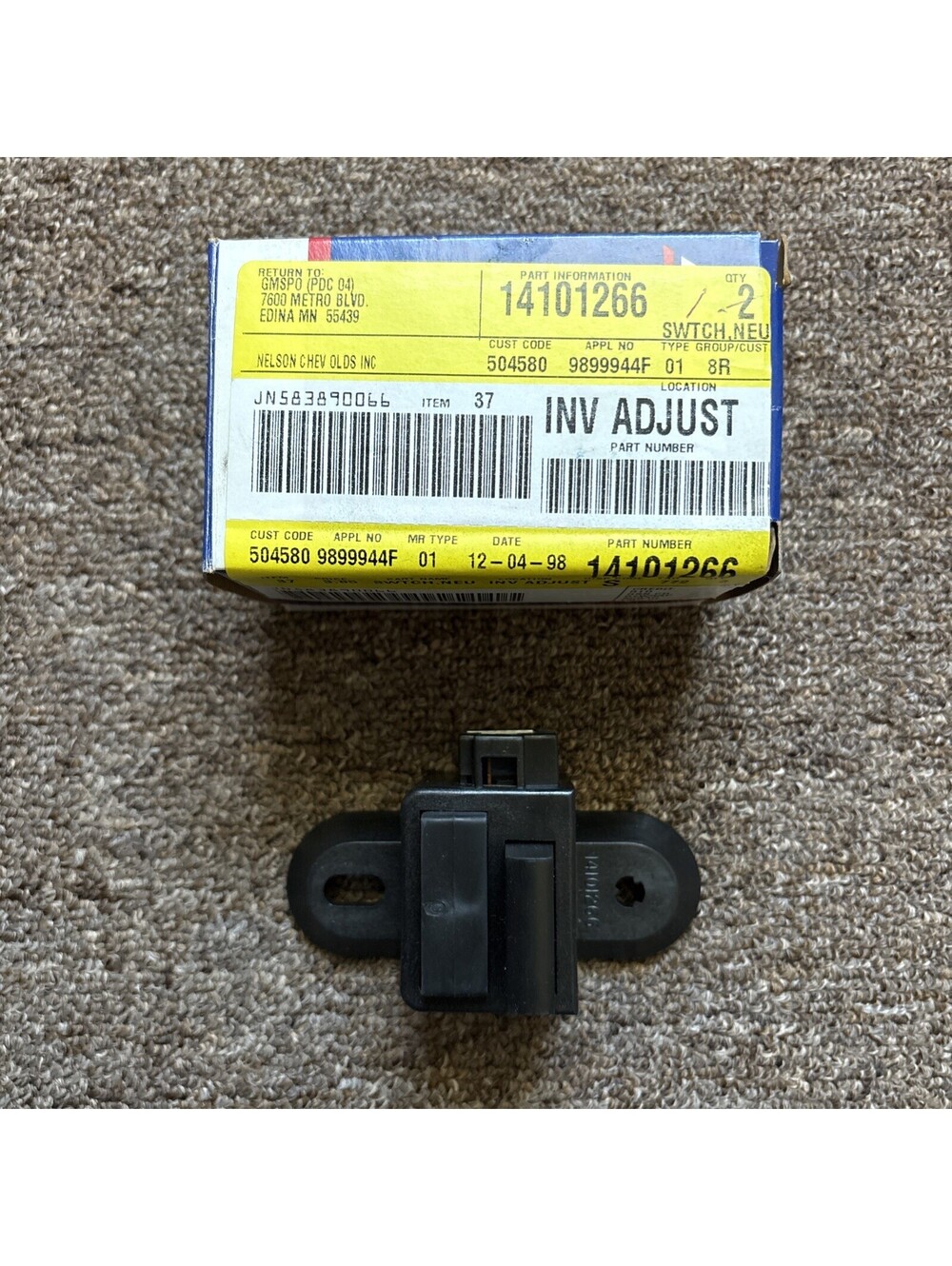 1988-1993 GM Clutch Pedal Position Starter Safety Switch Delco D2230A GM14101266
